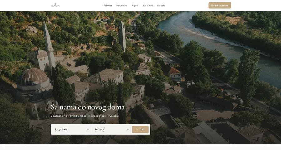 Website der Immobilienagentur Almena.