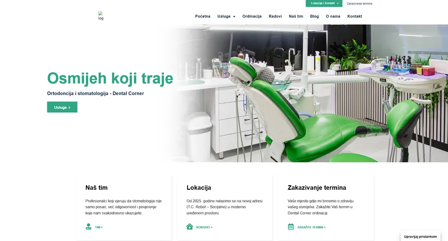 Website der Zahnarztpraxis Dental Corner — Kieferorthopädie und Zahnmedizin.